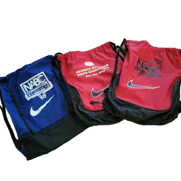 Lot of 3 Men's Nike Basketball Cinch Bags